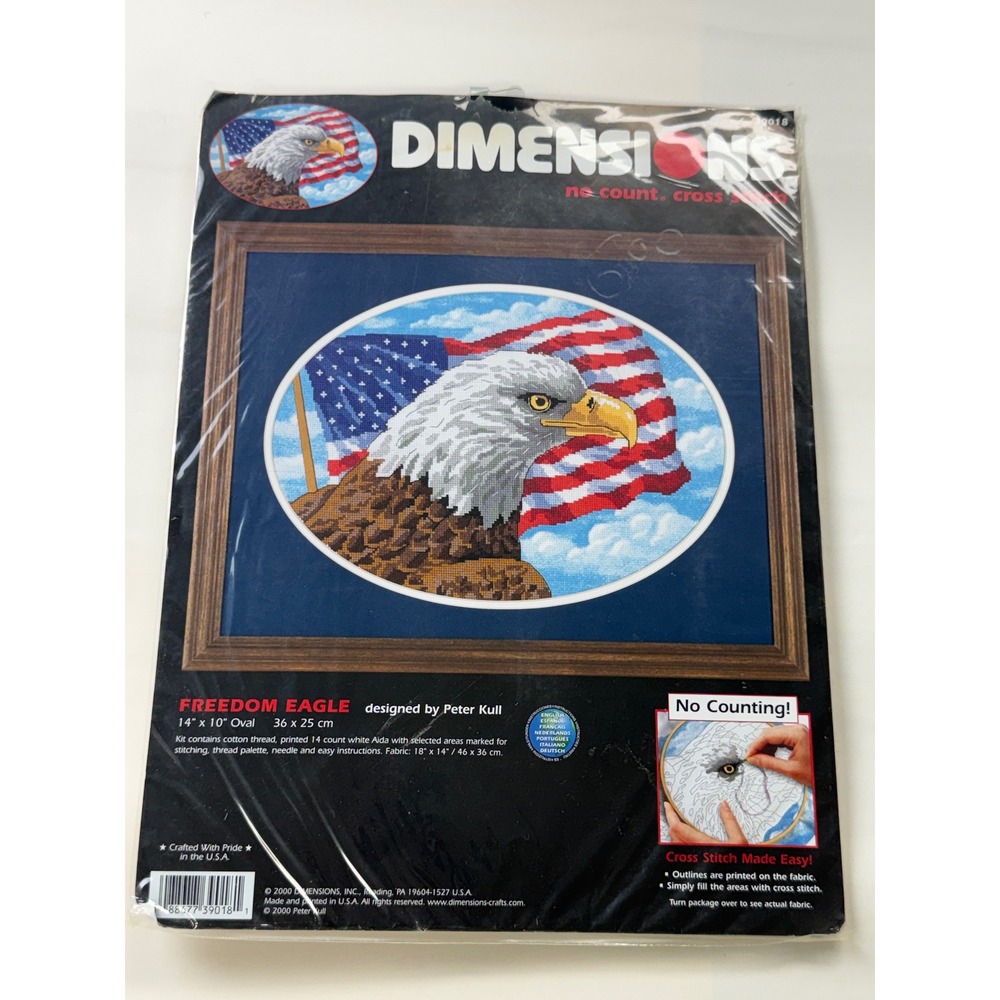 Vintage Dimensions Cross Stitch #39018 Freedom Eagle Sealed